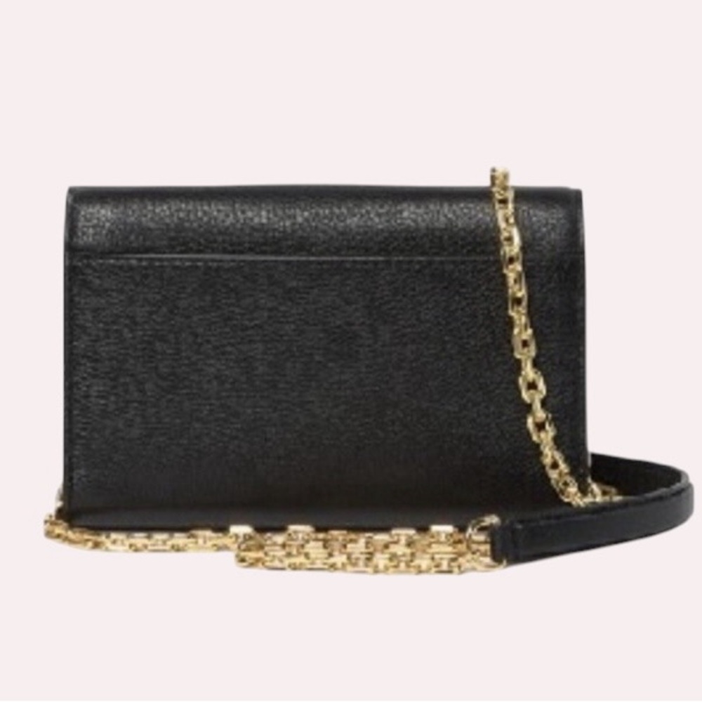 Marc Jacobs Empire City Black Pebbled Leather Crossbody with Gold Chain EUC - Picture 2 of 12